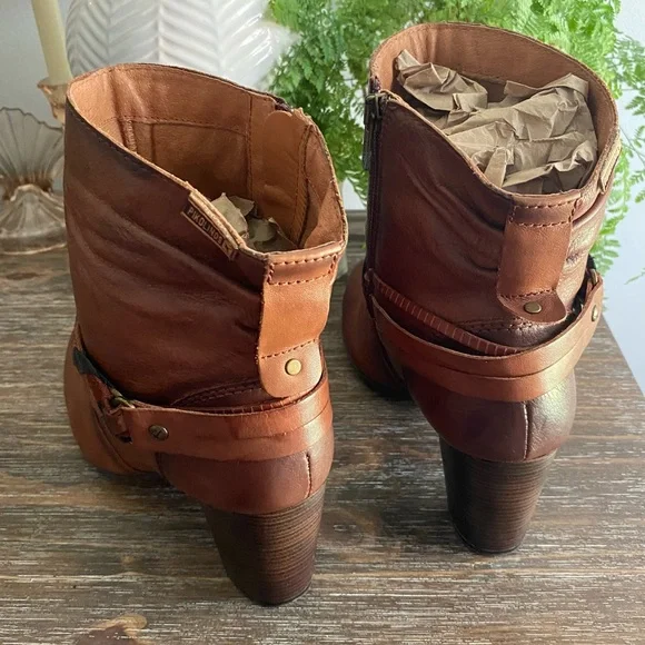 PIKOLINOS Verona Leather Zip Block Heel Boots W5C-8576 Women 41 US 10.5-11 Brown - Picture 6 of 15